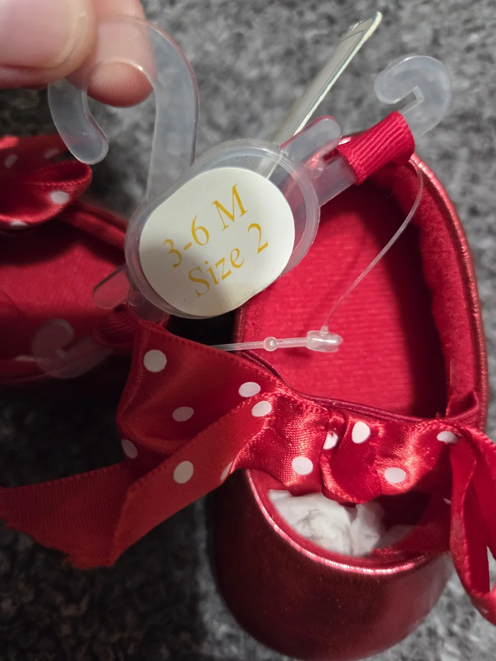 Vitamins Baby Red Polka Dot Bow Mary Jane Shoes